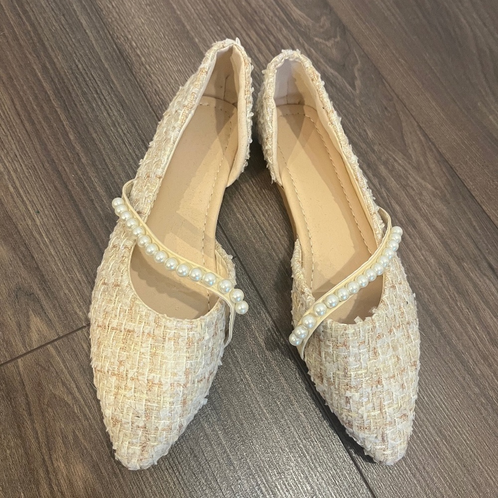 Size 8 Pearl Detail Bridal Shoes